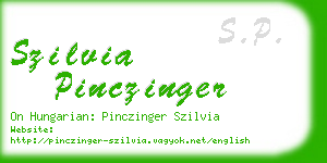 szilvia pinczinger business card